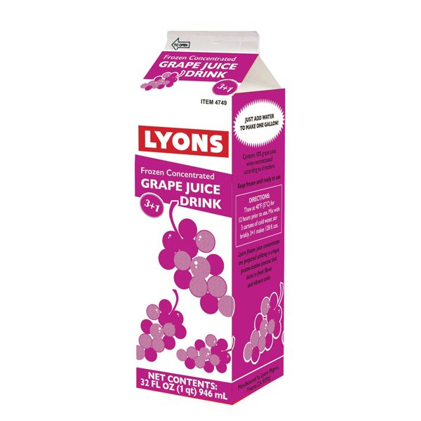 LYONS FROZEN GRAPE JUICE CONCENTRATE 3+1
