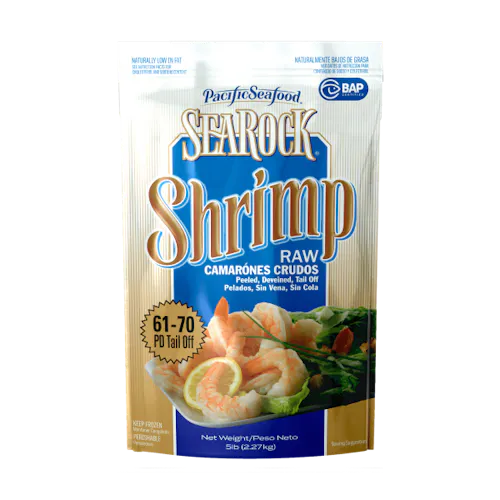 SEAROCK SHRIMP RAW COUNT PEELED DEVEINED TAIL OFF 61/70