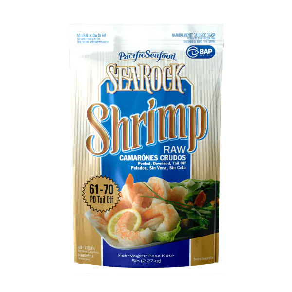 SEAROCK SHRIMP RAW COUNT PEELED DEVEINED TAIL OFF 61/70