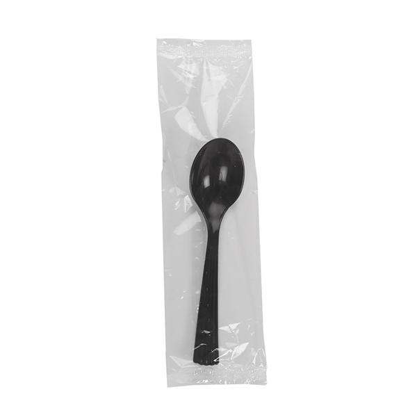 WNA INDIVDUALLY WRAPPED BLACK POLYPROPYLENE SPOONS