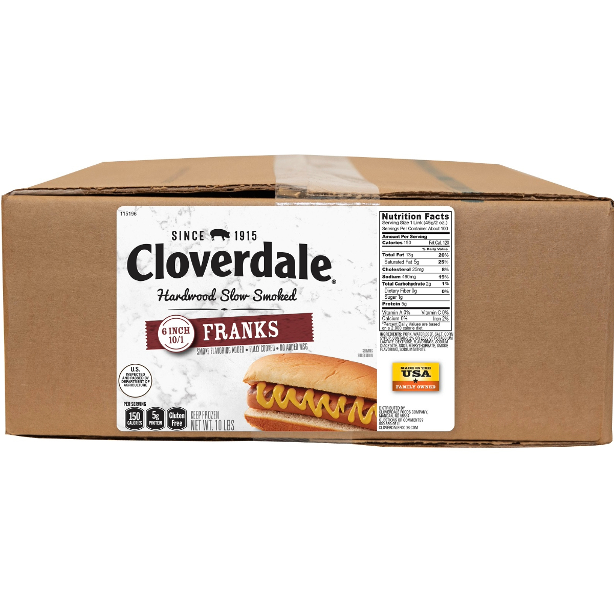 CLOVERDALE HOT DOGS 6 INCH 10/1