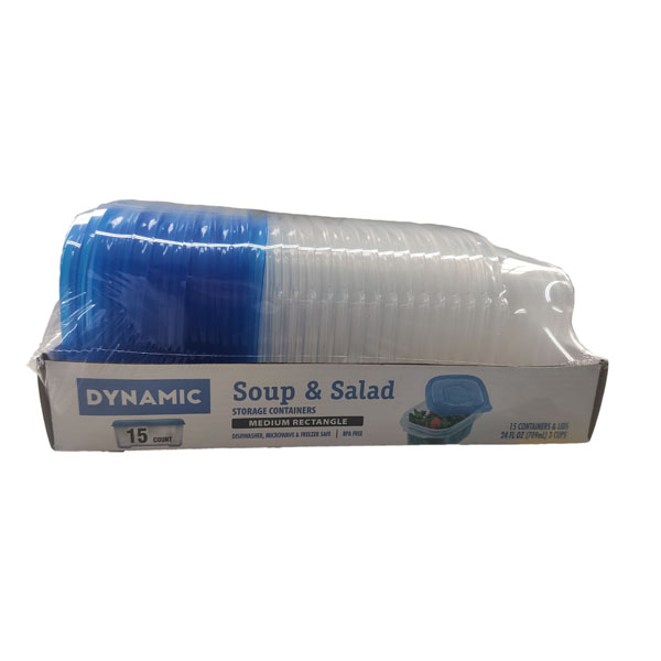 DYNAMIC SOUP & SALAD STORAGE CONTAINER & LID 24OZ