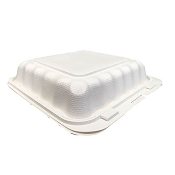 ECOPAX 8 X 8 IN 1 COMPARTMENT WHITE HINGED CONTAINER