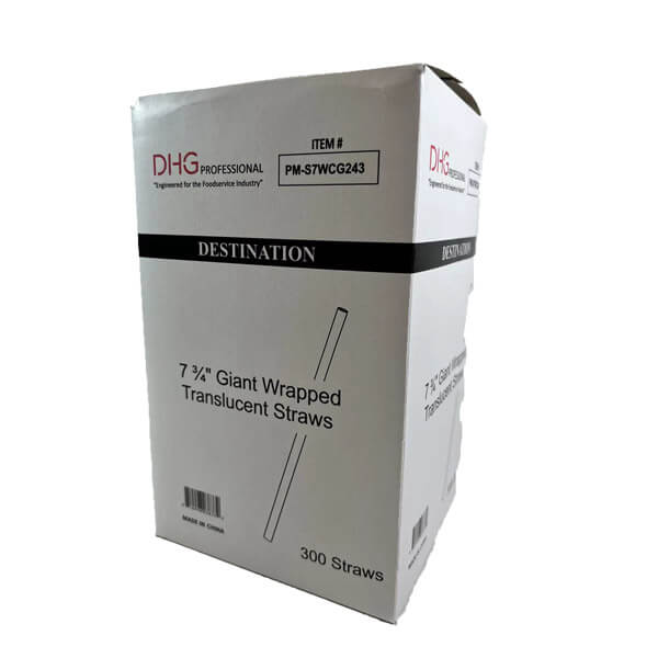 DHG PROFESSIONAL GIANT WRAPPED CLEAR STRAW 7.75 INCH