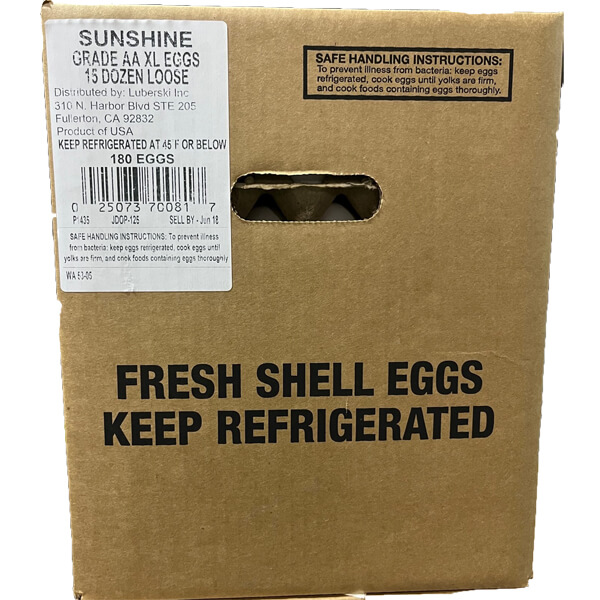 SUNSHINE EXTRA LARGE GRADE AA LOOSE EGGS
