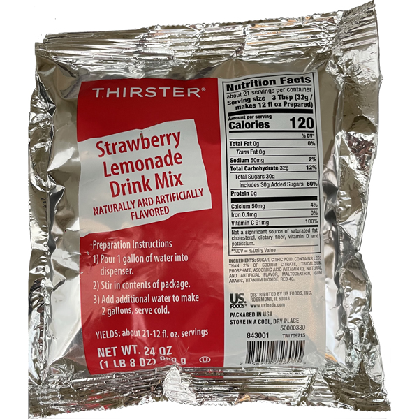 THIRSTER STRAWBERRY LEMONADE DRINK MIX