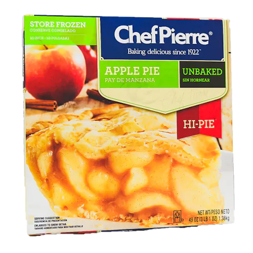 CHEF PIERRE APPLE PIE 10 INCHES DEEP DISH UNBAKED