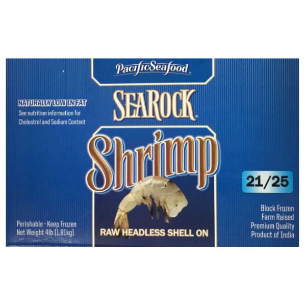 PACIFIC SEAFOOD SEAROCK RAW WHITE VANNAMEI SHRIMP 21-25