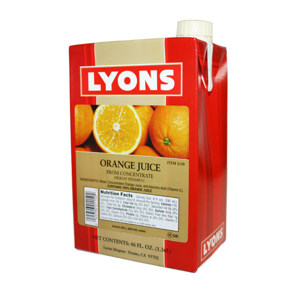 LYONS MAGNUS READY TO SERVE 100% ORANGE JUICE