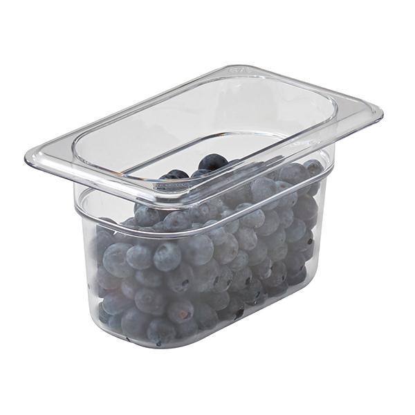 CAMBRO CAMWEAR FOOD PAN NINTH SIZE CLEAR 4 INCH DEEP
