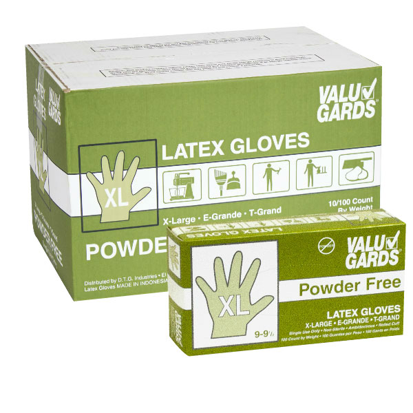 VALUGARDS X-LARGE POWDER FREE LATEX GLOVES