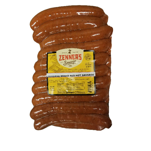 ZENNER'S SAUSAGE CO LOUISIANA RED HOT SAUSAGE LINKS