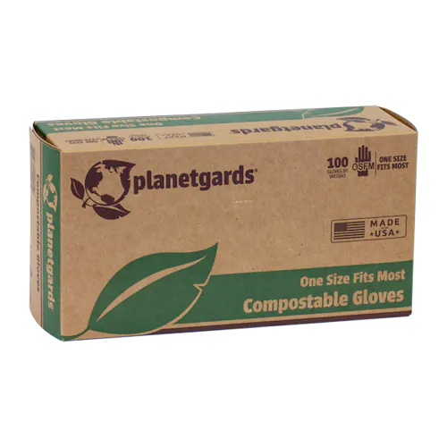 PLANETGUARDS COMPOSTABLE GLOVES GREEN ONE SIZE
