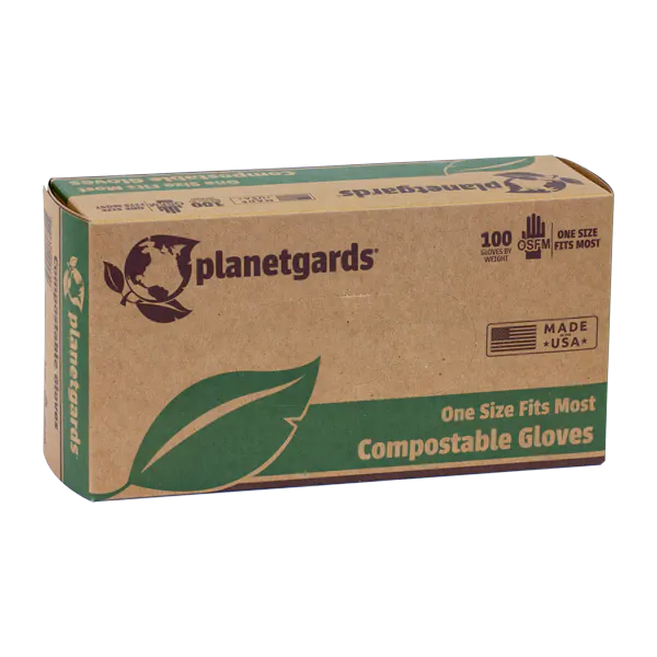 PLANETGUARDS COMPOSTABLE GLOVES GREEN ONE SIZE