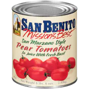 MISSION BEST SAN BENITO WHOLE PEELED PEAR TOMATOES WITH BASIL