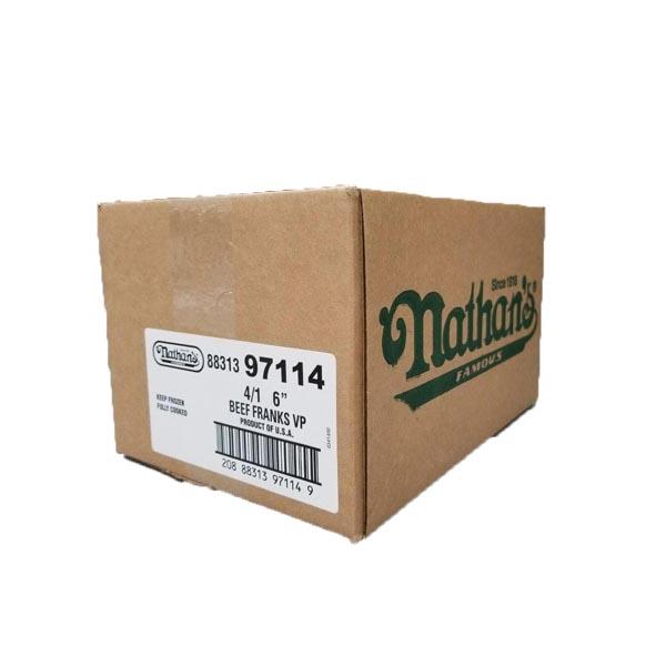 NATHAN'S FAMOUS ALL BEEF FRANKS 6 INCH 4/1
