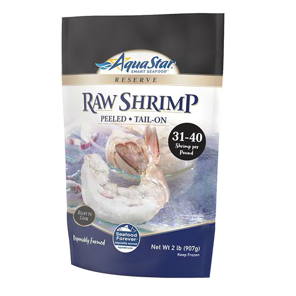 AQUA STAR SHRIMP PEELED TAIL ON RAW 31-40