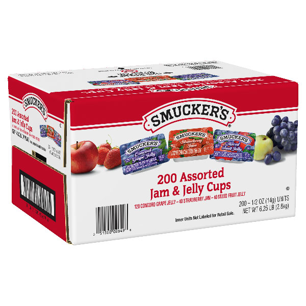 SMUCKER'S JELLY GRAPE, STRAWBERRY, MIXED FRUIT