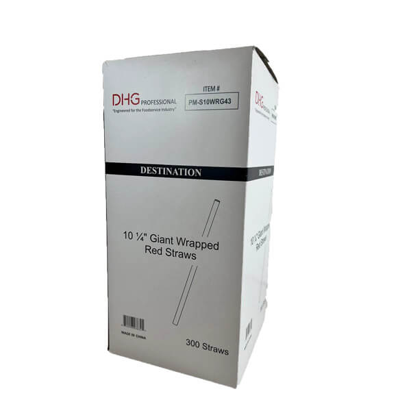 DHG PROFESSIONAL 10.25 GIANT WRAPPED RED STRAWS