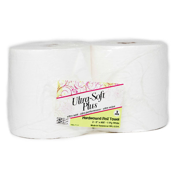 ULTRA SOFT WHITE HARDWOUND HAND TOWELS 2-800 FT EA