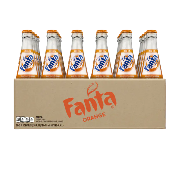 FANTA ORANGE GLASS BOTTLE MADE IN MEXICO