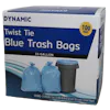 DYNAMIC BLUE TWIST TIE TRASH BAGS 33 GAL