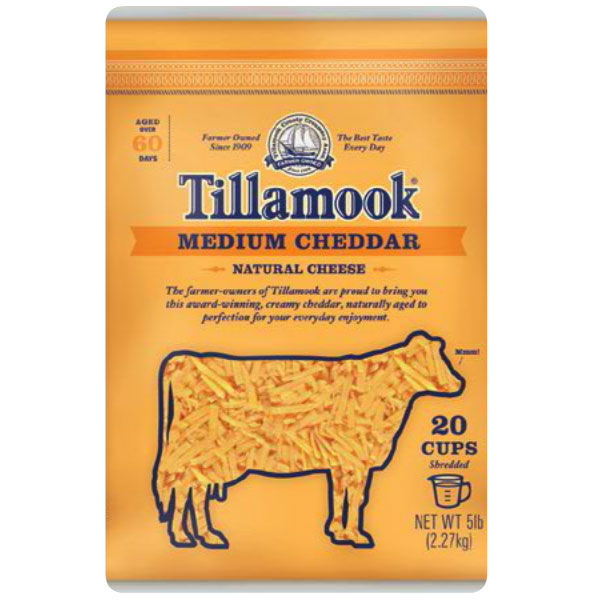 TILLAMOOK MEDIUM CHEDDAR CHEESE SHREDDED