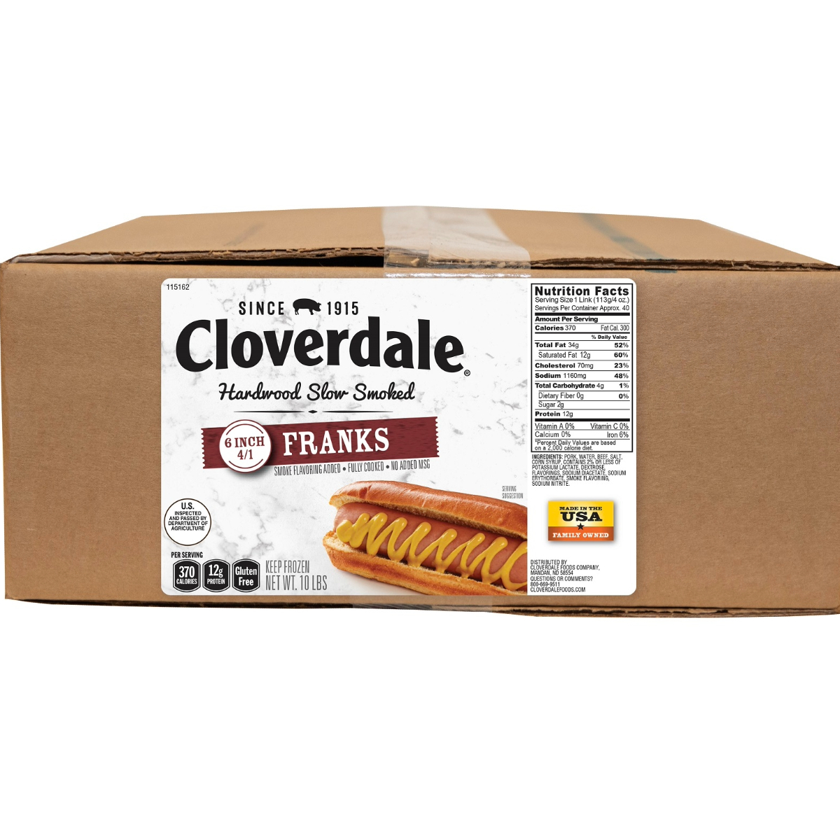 CLOVERDALE HOT DOGS 6 INCH FRANKS 4/1