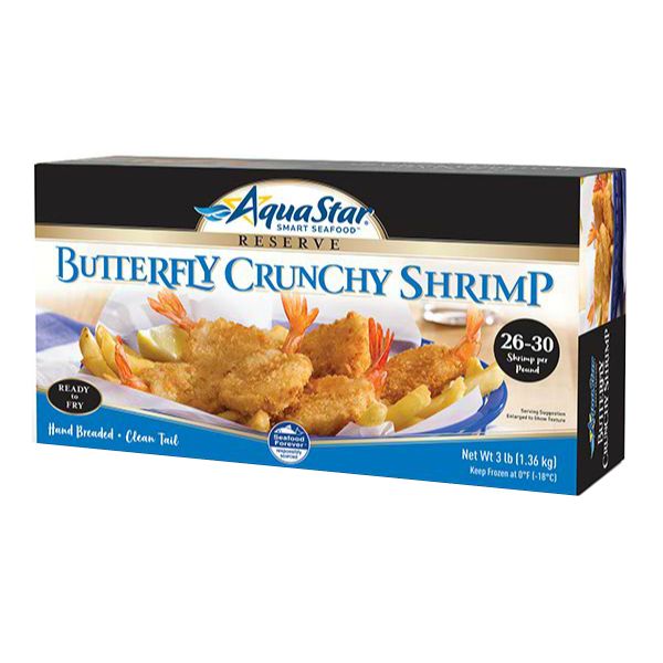 AQUA STAR BREADED PANKO RAW BUTTERFLY CLEANTAIL HAND-BREADED SHRIMP
