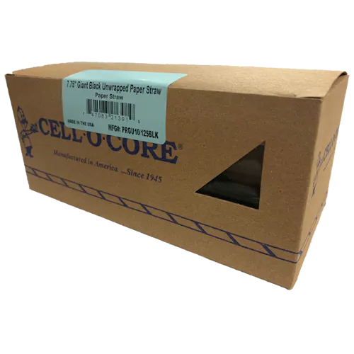 CELL-O-CORE PAPER STRAW UNWRAPPED BLACK 7.75 INCH