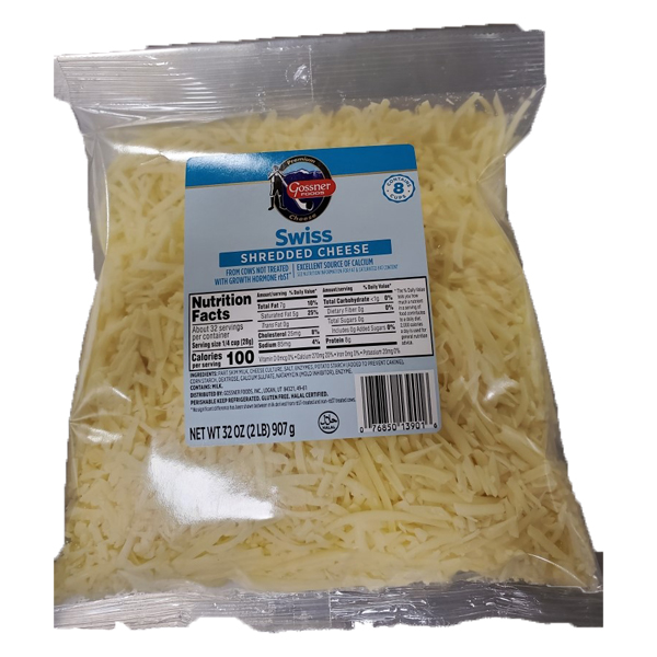 GOSSNER FOODS SWISS SHREDDED CHEESE