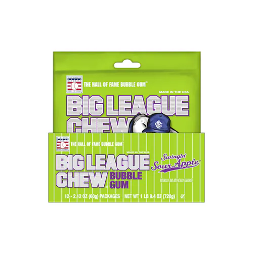 BIG LEAGUE CHEW BUBBLE GUM SOUR APPLE