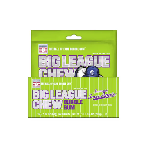 BIG LEAGUE CHEW BUBBLE GUM SOUR APPLE