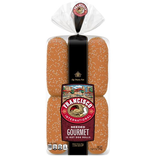 FRANCISCO INTERNATIONAL GOURMET HOT DOG ROLLS SEEDED