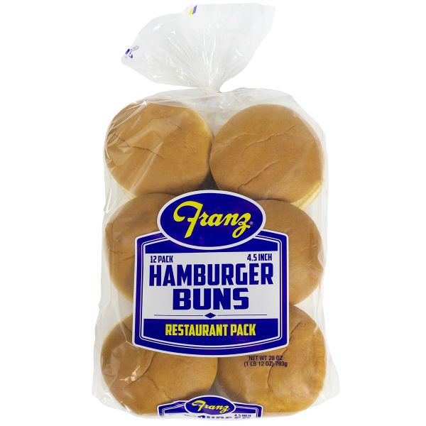 FRANZ BAKERY HAMBURGER BUNS 4 1/2 INCH