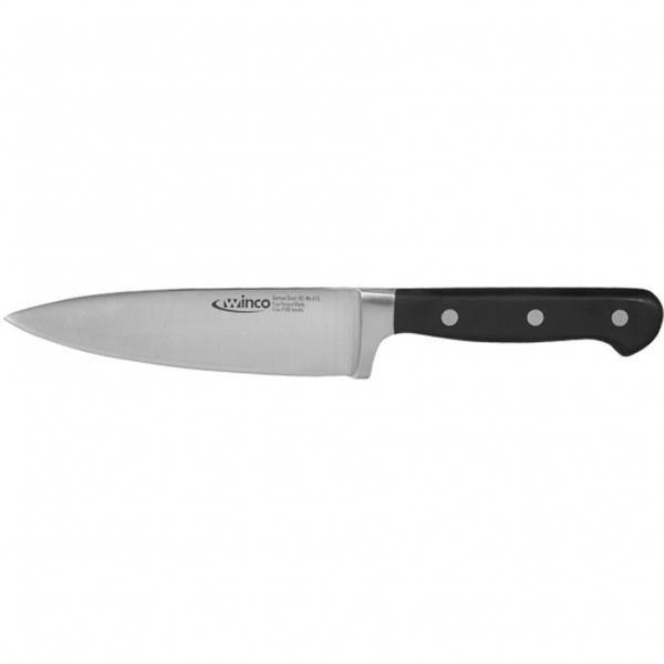 WINCO BLACK HANDLE 6 INCH CHEF KNIFE