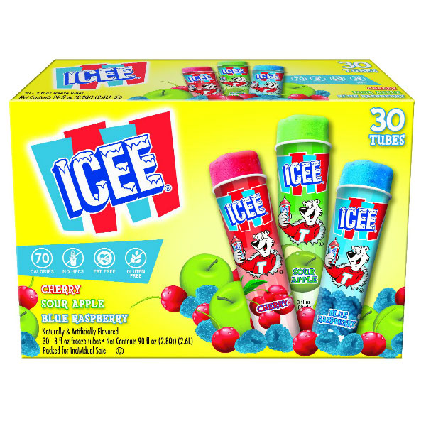 ICEE SQUEEZE TUBES CHERRY-SOUR APPLE-BLUE RASPBERRY