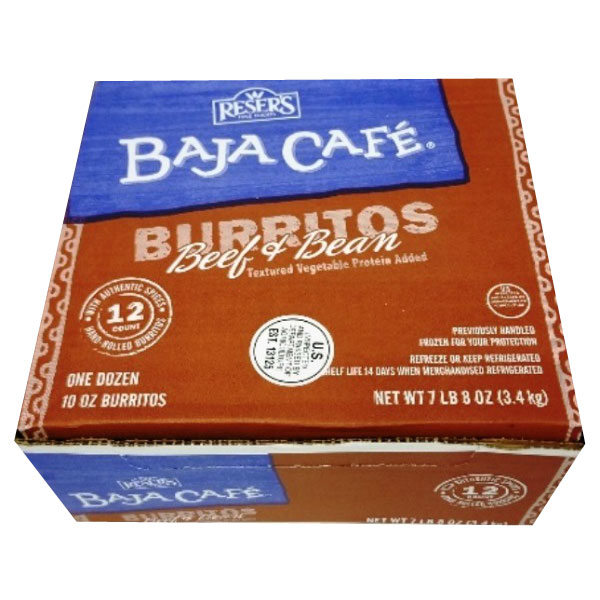 RESER'S BAJA CAFE 10 OUNCE BEEF AND BEAN BURRITOS